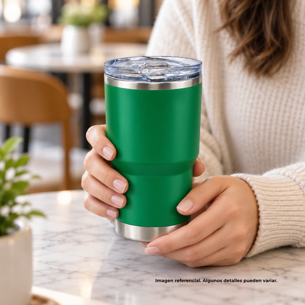 Vaso Acero Inoxidable Verde 12 Oz Térmico Doble Pared Carl