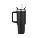 taza, acero inoxidable, negro mate, 40 oz,  Bold doble pared interior plástica, tapa y pajilla