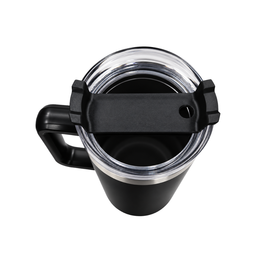 taza, acero inoxidable, negro mate, 40 oz,  Bold doble pared interior plástica, tapa y pajilla