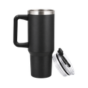 taza, acero inoxidable, negro mate, 40 oz,  Bold doble pared interior plástica, tapa y pajilla