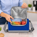 LONCHERA, OXFORD, AZUL REFLEX, 29*15*20 cm, CLEAR ALUMINIZADA