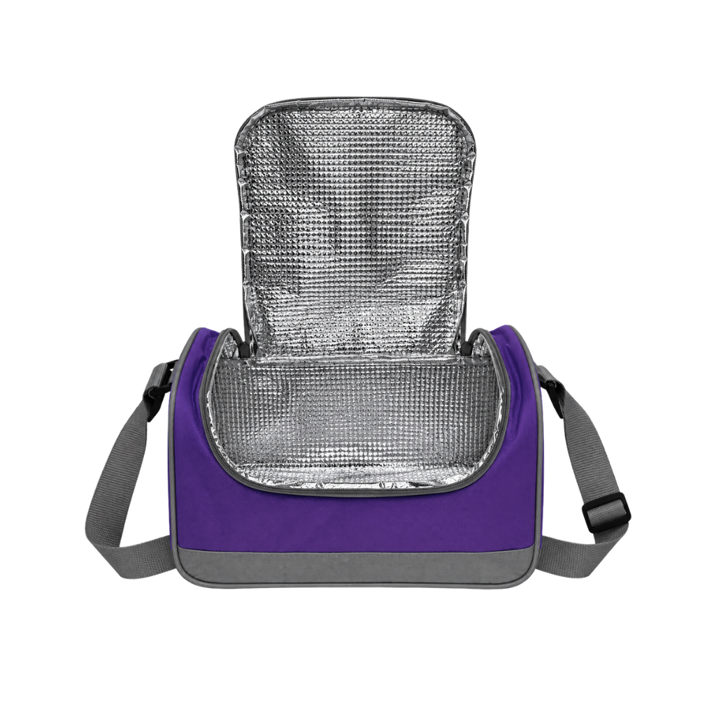 LONCHERA, OXFORD, MORADO, 29*15*20 cm, CLEAR ALUMINIZADA