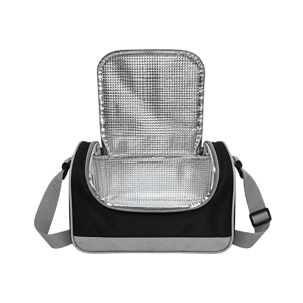 LONCHERA, OXFORD, NEGRO, 29*15*20 cm, CLEAR ALUMINIZADA