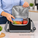LONCHERA, OXFORD, NEGRO, 29*15*20 cm, CLEAR ALUMINIZADA