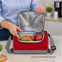 LONCHERA, OXFORD, ROJO, 29*15*20 cm, CLEAR ALUMINIZADA