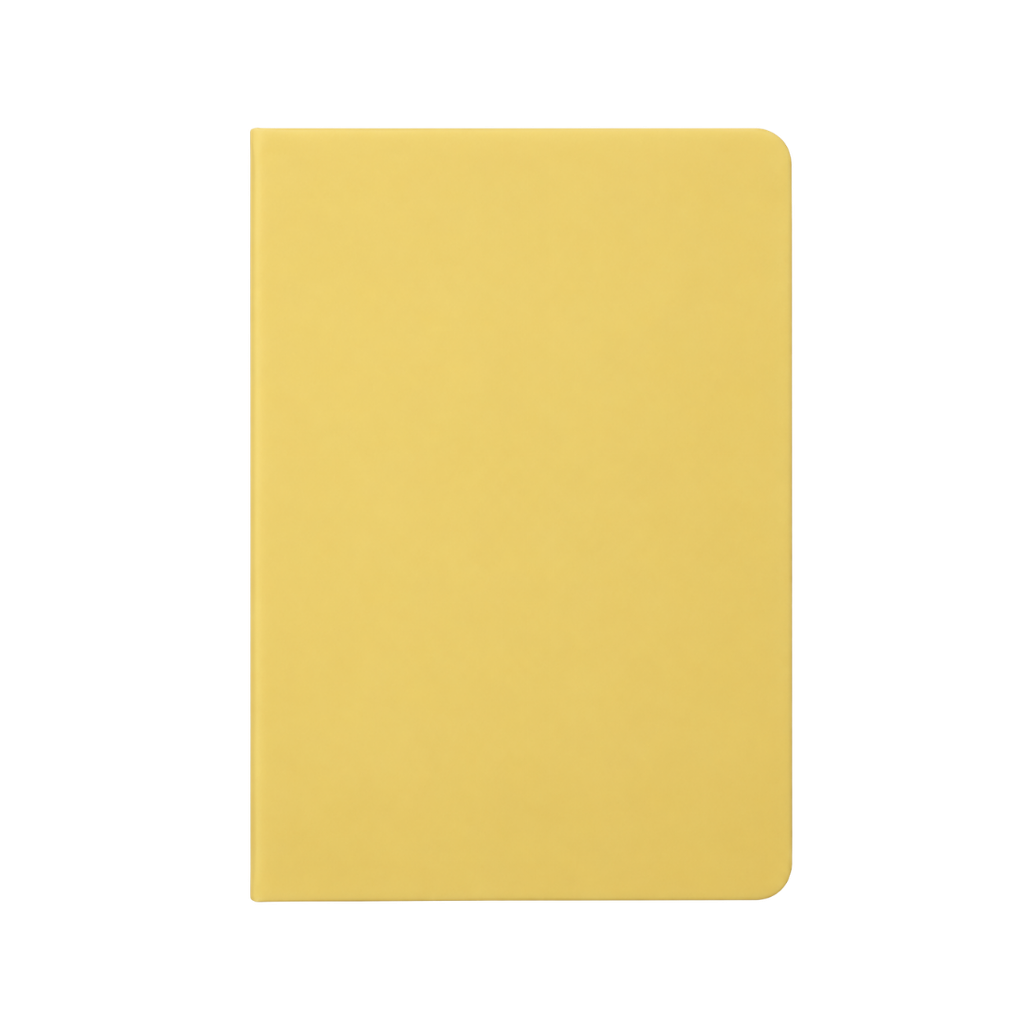 Libreta, PU, Amarillo, 21x14x1.25 cm, Frem carátula guesa