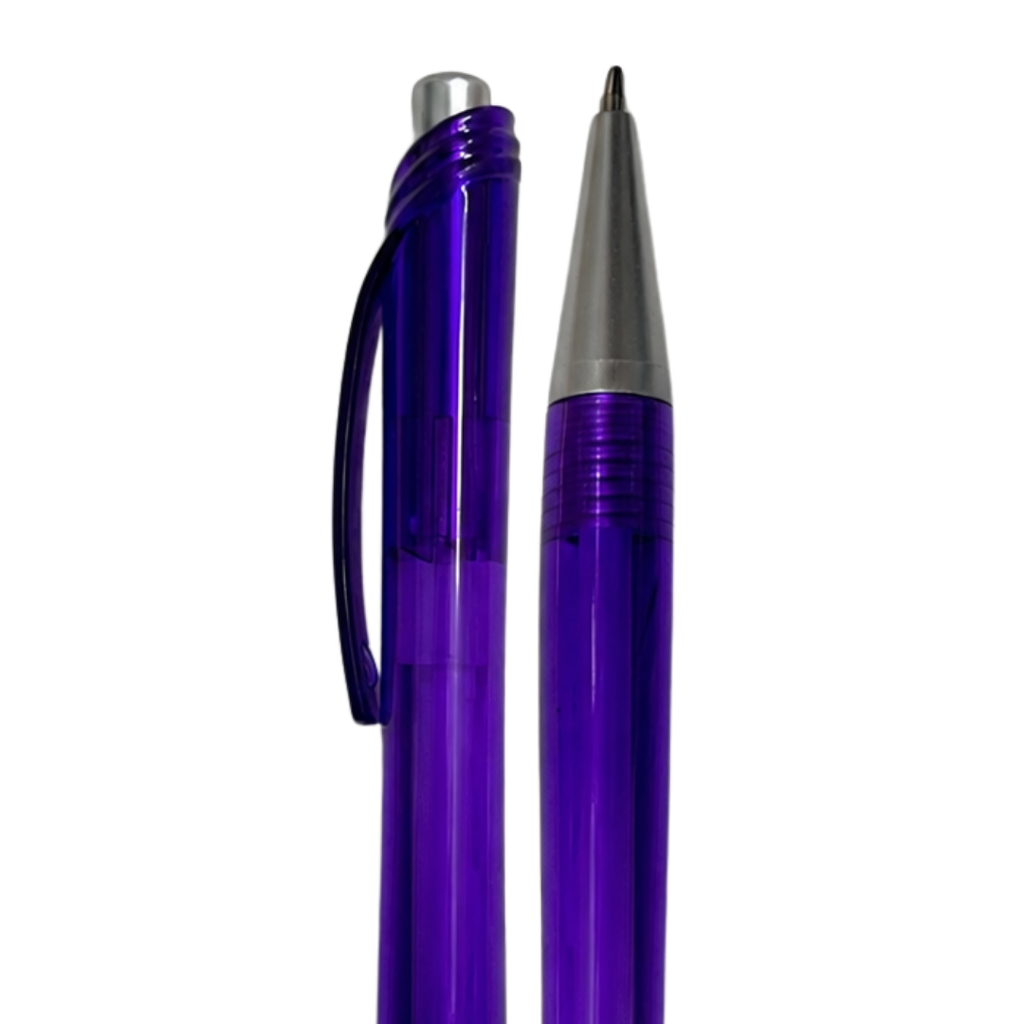 lapiceros, plástico, morado, 14 centimetros, cristal