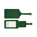 PORTA PASAPORTE, IMITACION CUERO, VERDE, 15*11 cm, con identificador de maletas 11*7 cm en caja negra de regalo