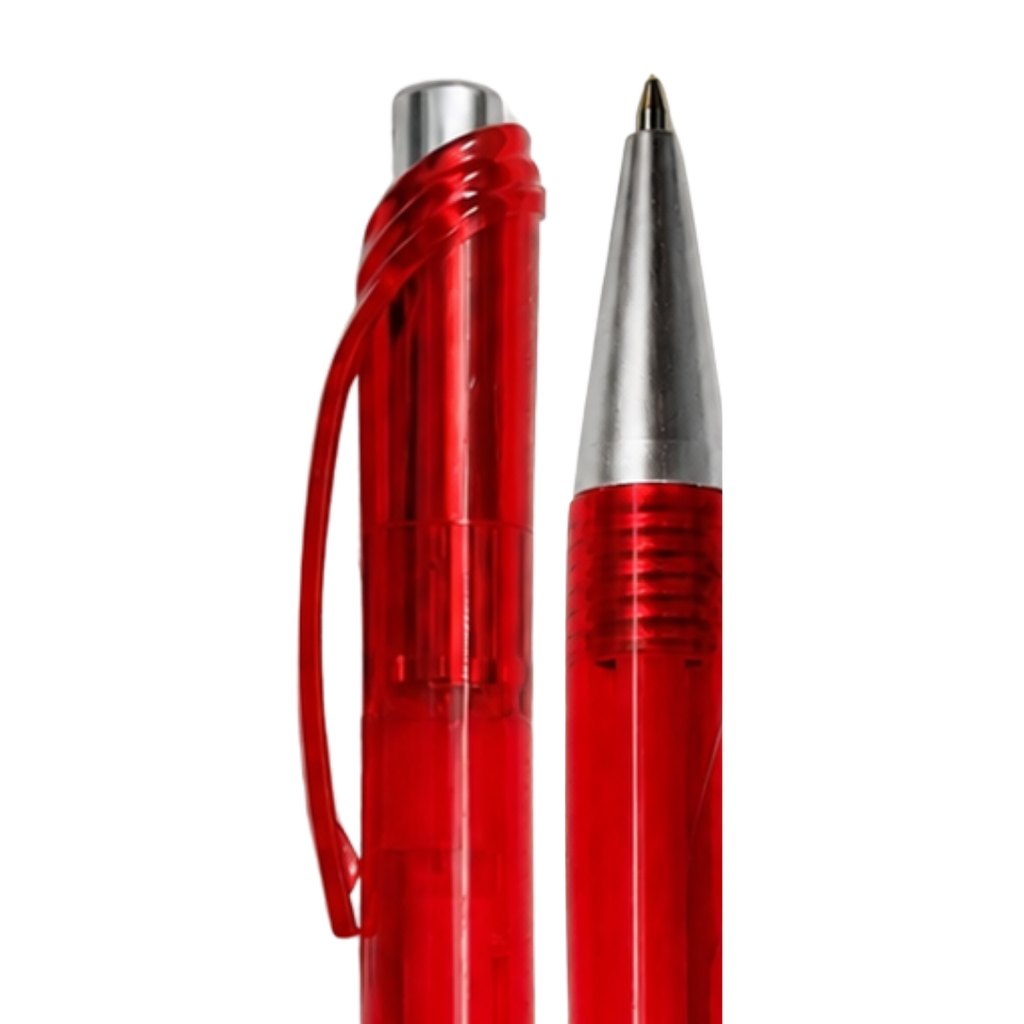 lapiceros, plástico, rojo, 14 centimetros, cristal,