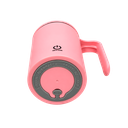 TAZA, ACERO INOXIDABLE, ROSADO, 12.5x9x13. 5cm cm, 400 ML DOBLE PARED CON AGITADOR MAGNÉTICO
