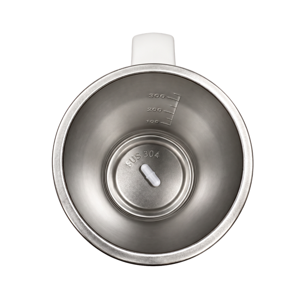 Taza Acero Inoxidable blanco 13*9 cm doble pared con agitador magnetico