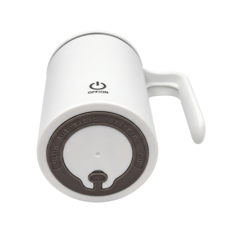 Taza Acero Inoxidable blanco 13*9 cm doble pared con agitador magnetico