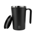 TAZA, ACERO INOXIDABLE, NEGRO, 12.5x9x13. 5cm cm, 400 ML DOBLE PARED CON AGITADOR MAGNÉTICO