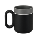 SET EJECUTIVO, CERÁMICA, NEGRO, 480 ml, Double de taza en set con agenda PU A5 y lapiceros de metal de cenefa gris en caja negra de regalo