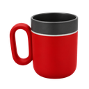 SET EJECUTIVO, CERÁMICA, ROJO, 480 ml, Double de taza en set con agenda PU A5 y lapiceros de metal de cenefa gris en caja negra de regalo