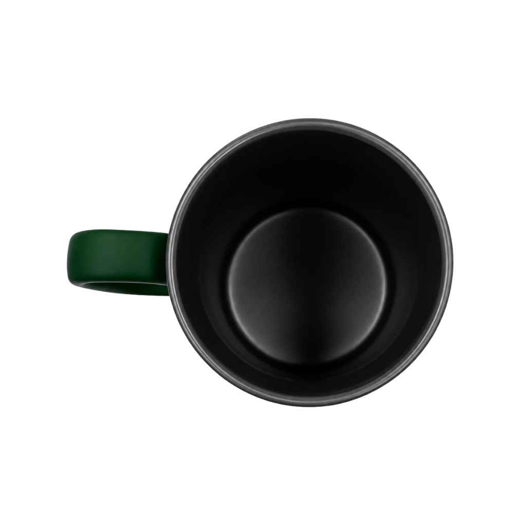 SET EJECUTIVO, CERÁMICA, VERDE, 480 ml, Double de taza en set con agenda PU A5 y lapiceros de metal de cenefa gris en caja negra de regalo