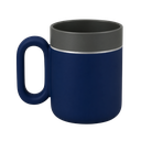 SET EJECUTIVO, CERÁMICA, AZUL OSCURO, 480 ml, Double de taza en set con agenda PU A5 y lapiceros de metal de cenefa gris en caja negra de regalo