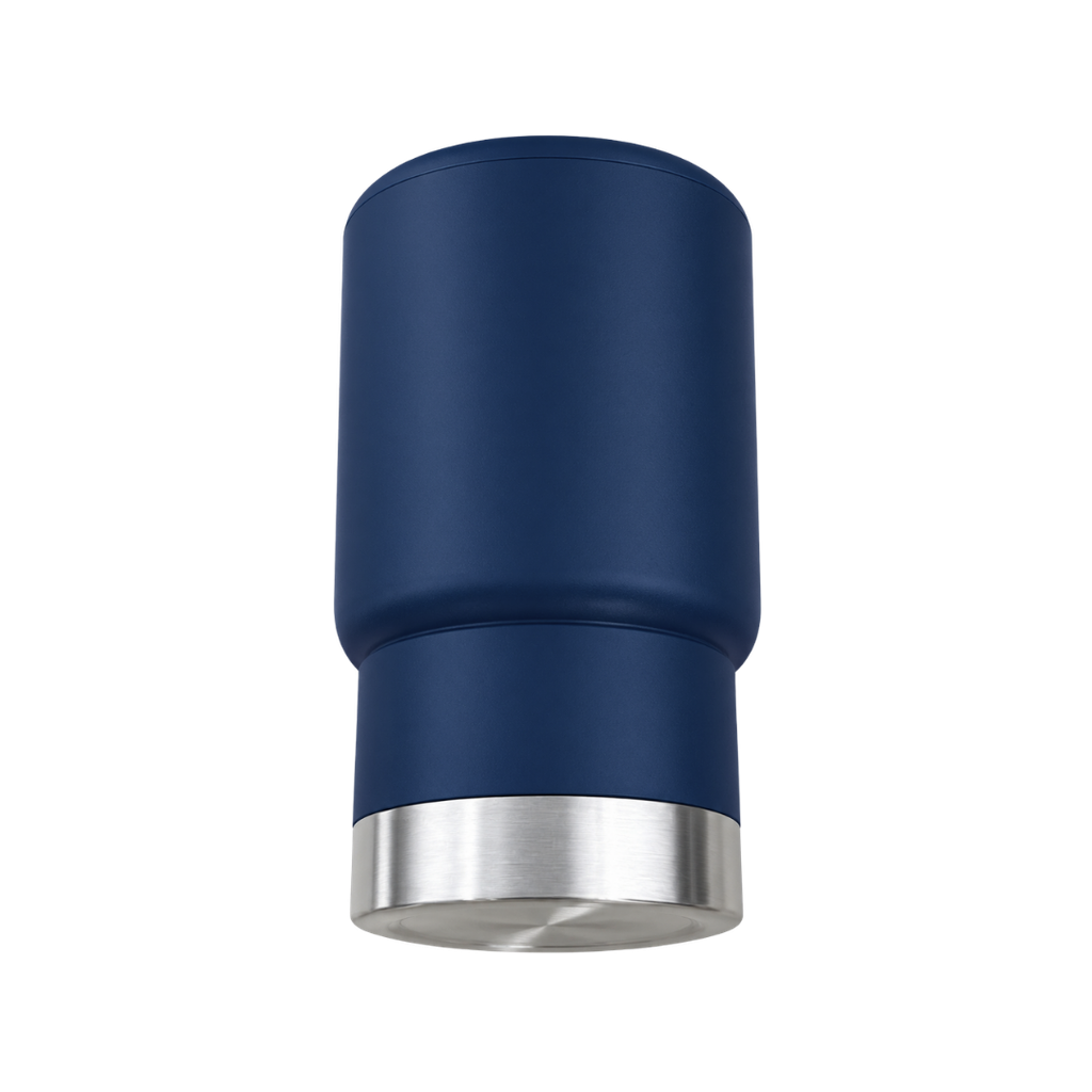 VASO, PLÁSTICO, AZUL OSCURO, 380 ml, Basic 6.5*8*13cm  base de acero