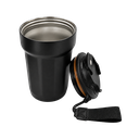 SET EJECUTIVO, ACERO INOXIDABLE, NEGRO, 380 ml, termo doble pared en set con libreta PU A5 y lapicero de metal en caja negra de regalo