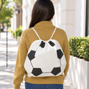 mochila, tela ecológica, blanco, 43*36 centimetros, diseño pelota