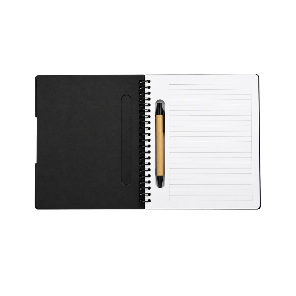 Libretas, papel, negro 17.5*22 Cm 70 hojas con notas adhesivas lapicero ecológico