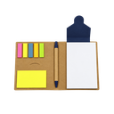libretas, ecologica de carton, azul, 11*15.5 centimetros, con lapicero y notas adhesivas