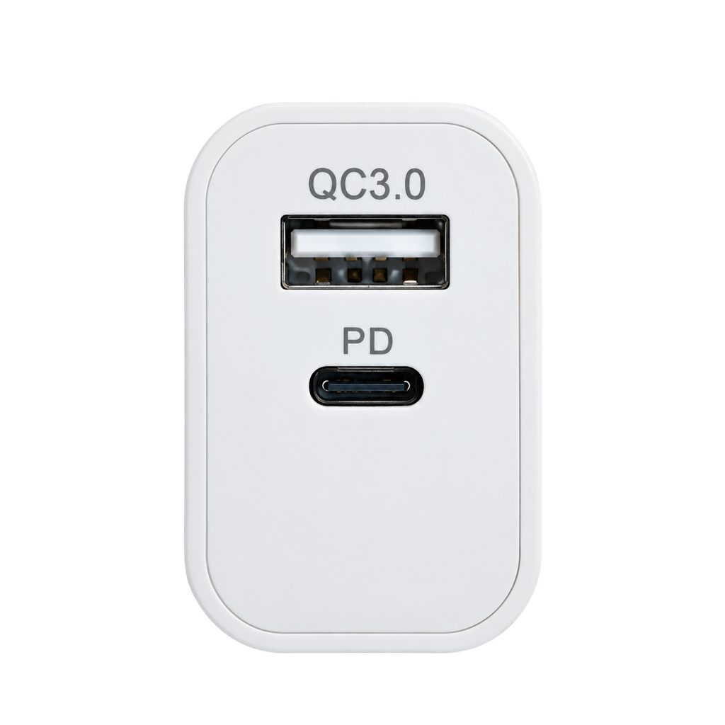 ADAPTADOR, PLÁSTICO, BLANCO, PARA CARGA CON ENTRADA C Y USB