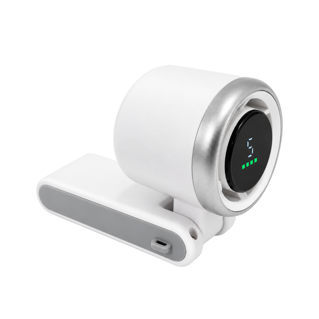 VENTILADOR, PLÁSTICO, BLANCO, 5.2*5.9*17.2 cm, RIBAND CON CINTA Y CABEZA MÓVIL