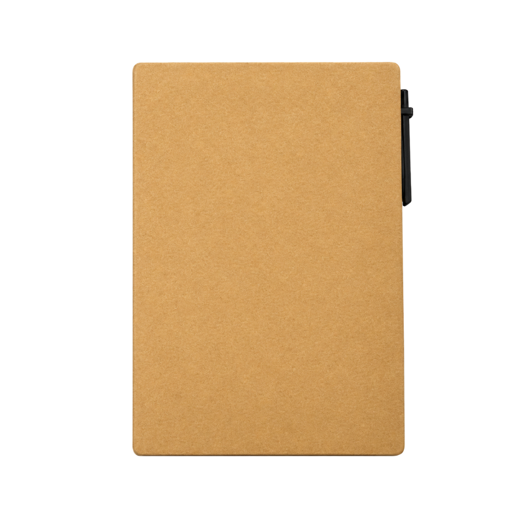 libretas, ecologica de carton, negro, 11*15 centimetros, con lapicero y notas adhesivas