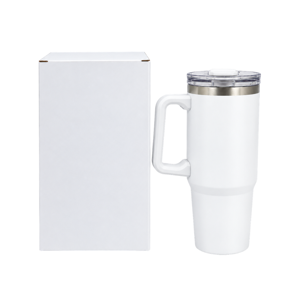 Taza Acero Inoxidable Blanco 30  Oz Doble Pared Con Pajilla