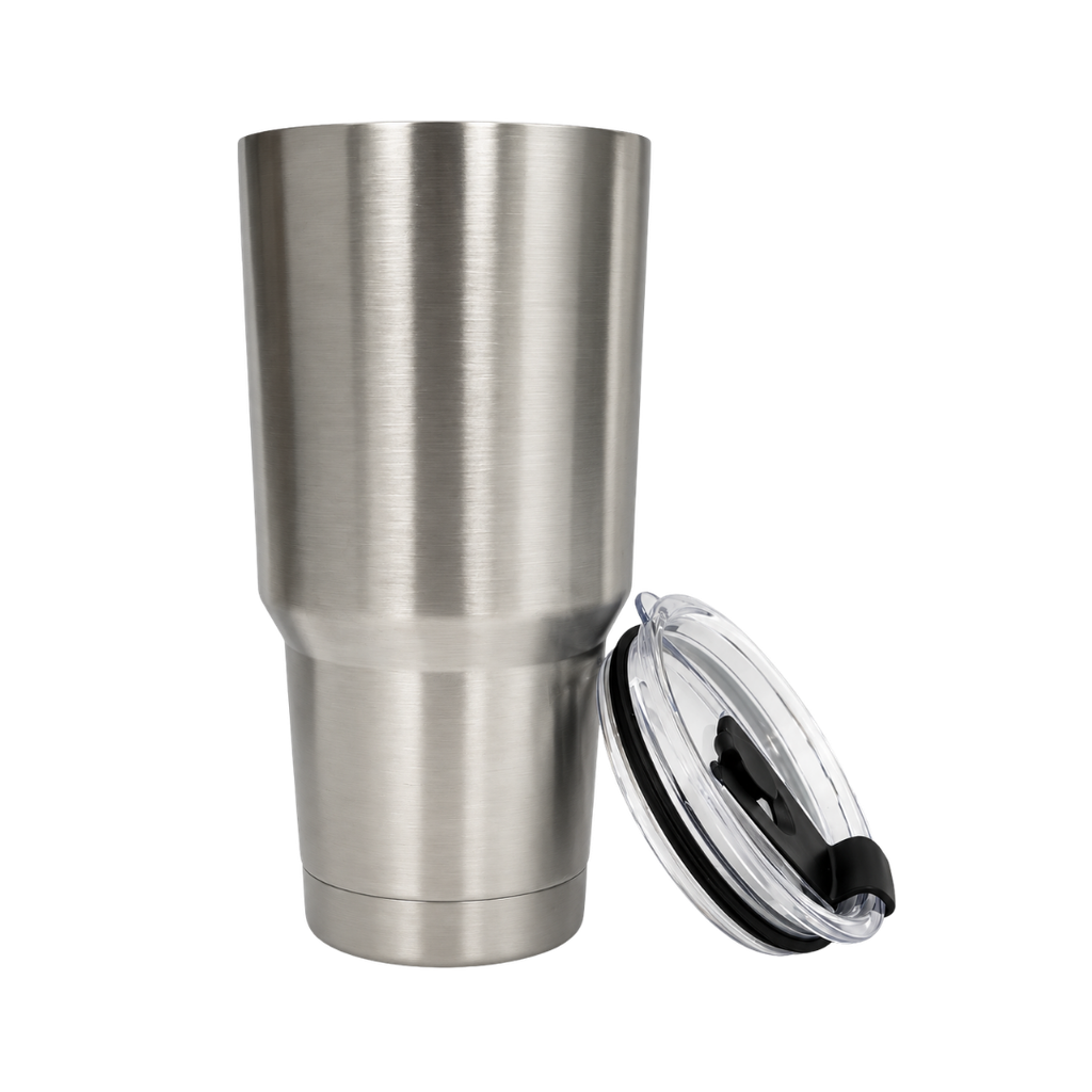 vasos, acero inoxidable, plateado, 30 onzas, termico bajo en brillante plata