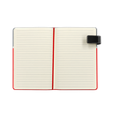 LIBRETA, PU, ROJO, 14,8 x 21 cm, Double 80 hojas 70 g. a líneas cierre magnético y cenefa gris con lapicero