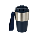 VASO, ACERO INOXIDABLE, AZUL OSCURO, 400 ml, Kofi doble pared con tapa de conveniencia