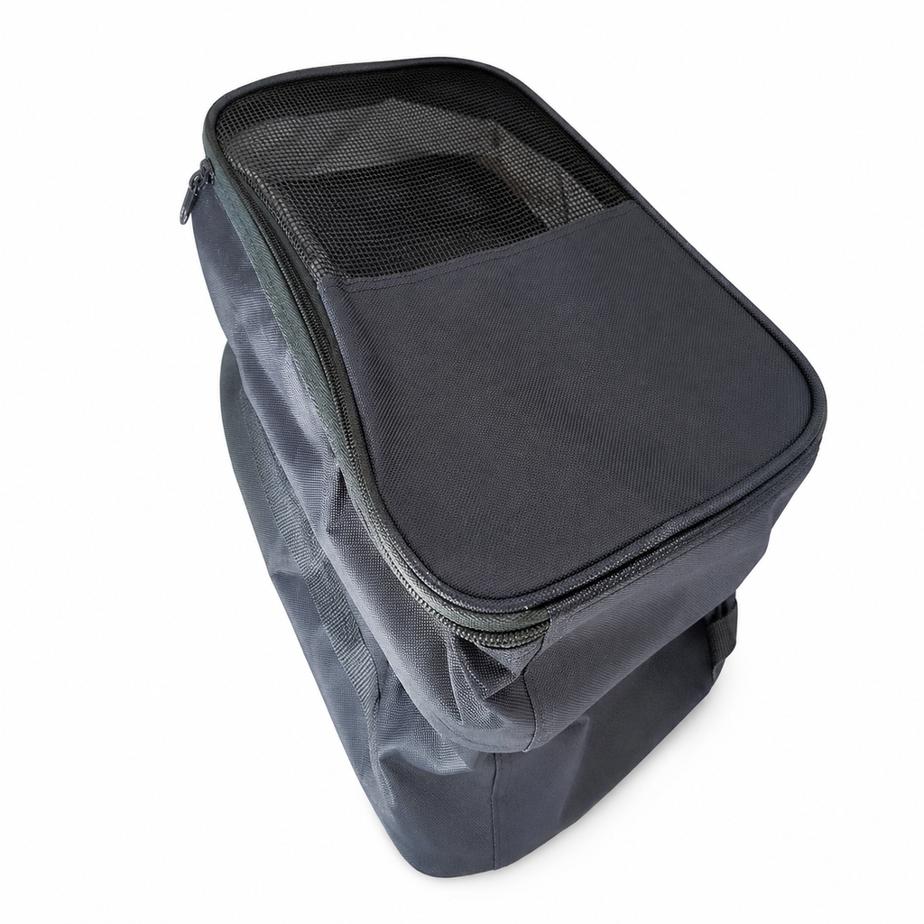 BOLSA, OXFORD, GRIS, 30*23*13.5 cm, con ventana y agarrador para zapatos tipo neceser