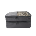 BOLSA, OXFORD, GRIS, 30*23*13.5 cm, con ventana y agarrador para zapatos tipo neceser