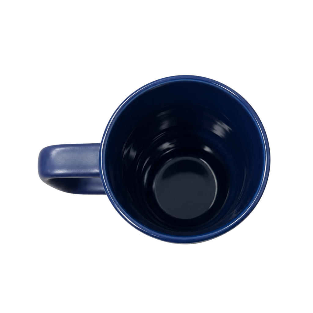 TAZA, CERÁMICA, AZUL MARINO, 16 oz, para carro  , sin tapa, sin recubrimiento, acabado mate.