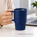 TAZA, CERÁMICA, AZUL MARINO, 16 oz, para carro  , sin tapa, sin recubrimiento, acabado mate.