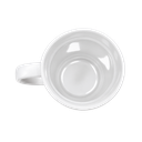 tazas, cerámica, blanco, 8.5*9*10 centimetros, con tapa plastica y base de corcho 12 oz