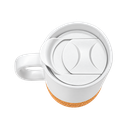 tazas, cerámica, blanco, 8.5*9*10 centimetros, con tapa plastica y base de corcho 12 oz