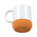 tazas, cerámica, blanco, 8.5*9*10 centimetros, con tapa plastica y base de corcho 12 oz