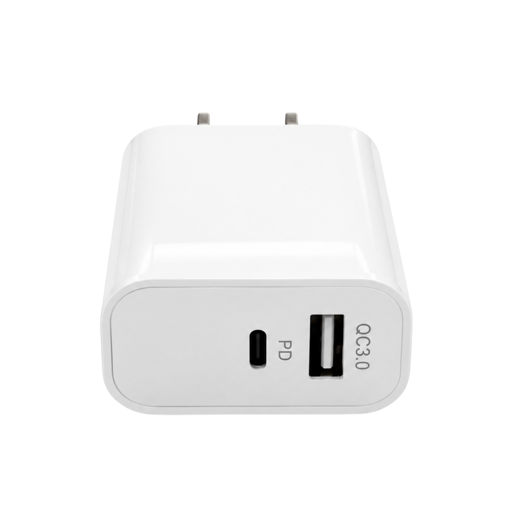 ADAPTADOR, PLÁSTICO, BLANCO, PARA CARGA CON ENTRADA C Y USB