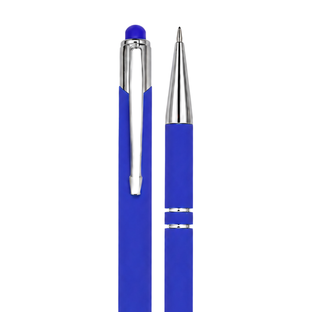 lapiceros, aluminio, azul reflex, 14.5 cm, Lyra con recubrimiento de caucho y touch
