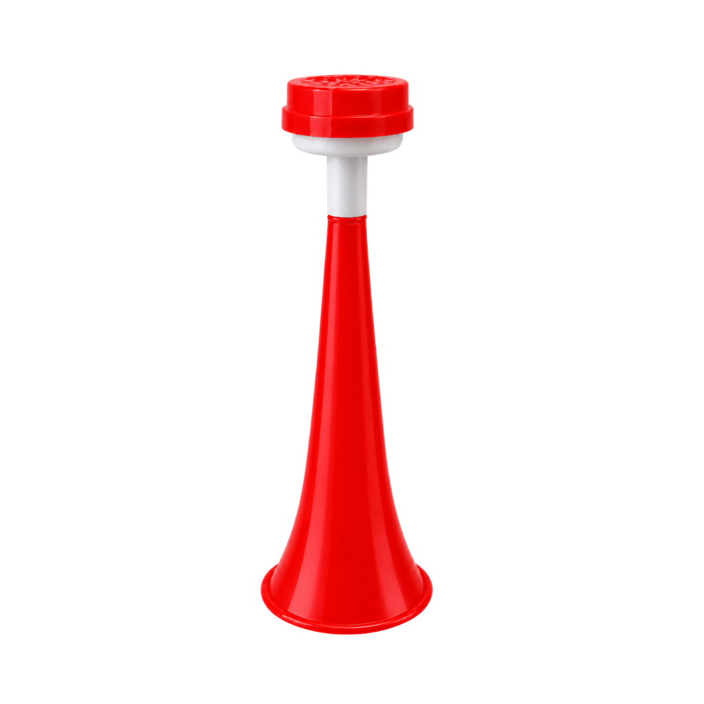Vuvuzela plástica rojo 27*8cm con boquilla lateral