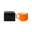 TAZA, CERÁMICA, ANARANJADO, 16 oz, SOFT TOUCH TROLL INTERIOR BLANCO.