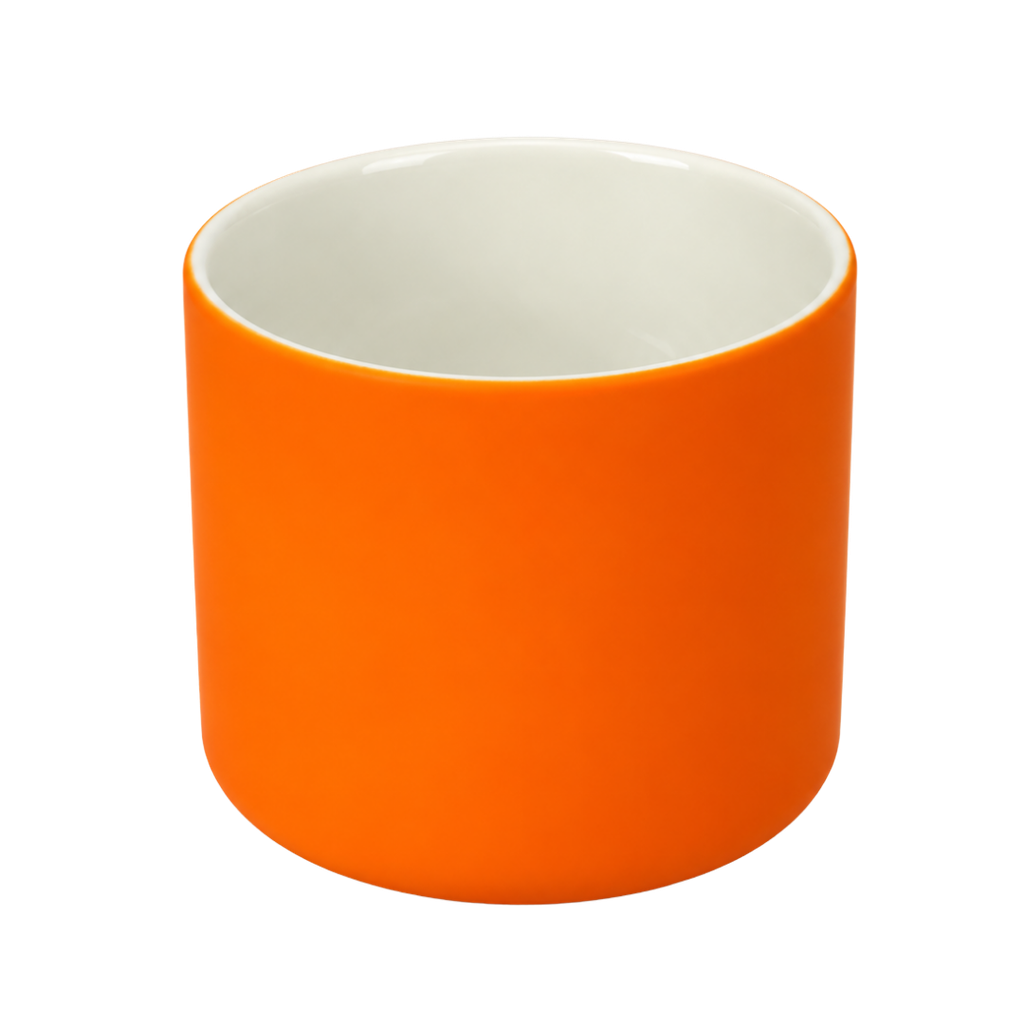 TAZA, CERÁMICA, ANARANJADO, 16 oz, SOFT TOUCH TROLL INTERIOR BLANCO.