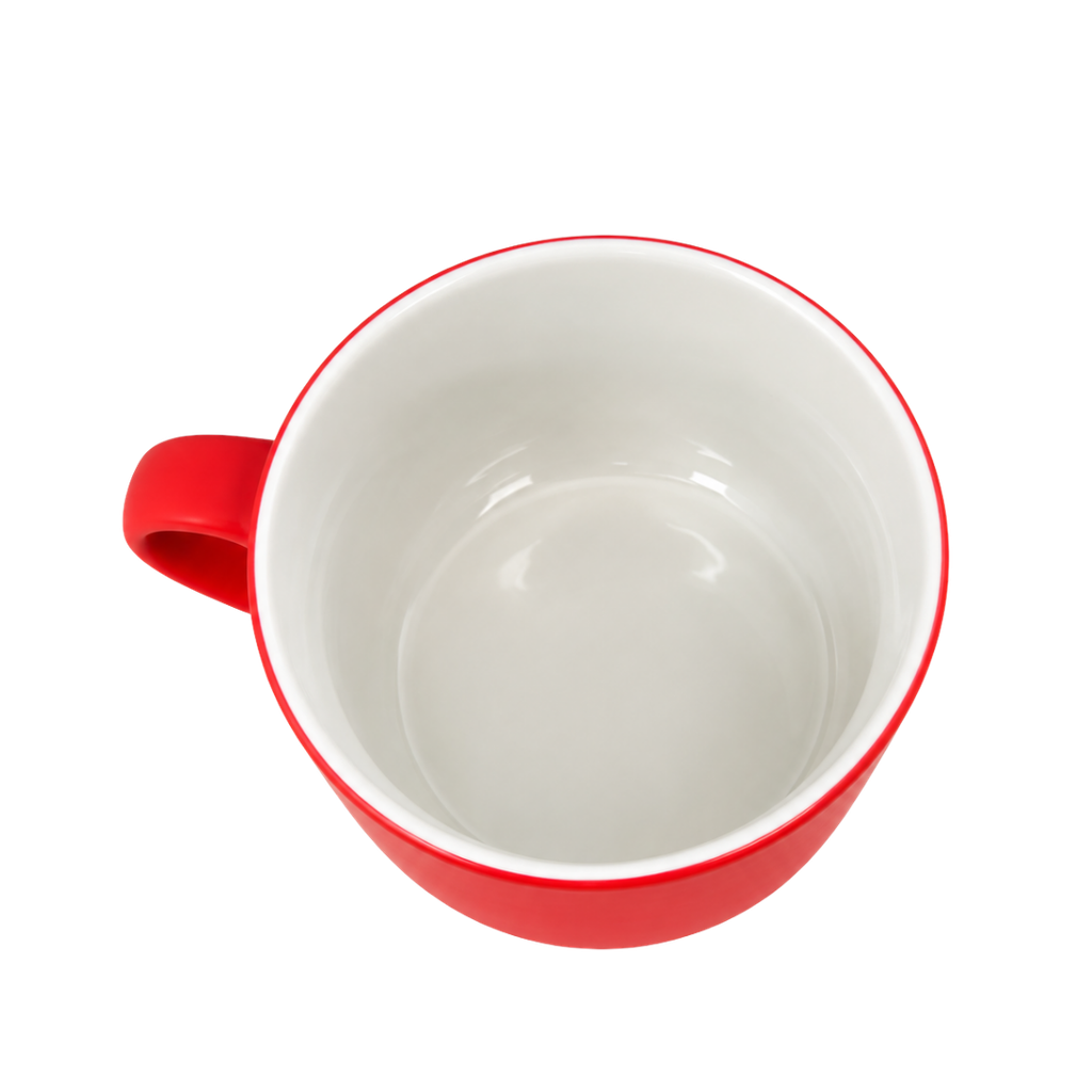 TAZA, CERÁMICA, ROJO, 16 oz, SOFT TOUCH TROLL INTERIOR BLANCO