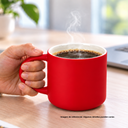 TAZA, CERÁMICA, ROJO, 16 oz, SOFT TOUCH TROLL INTERIOR BLANCO