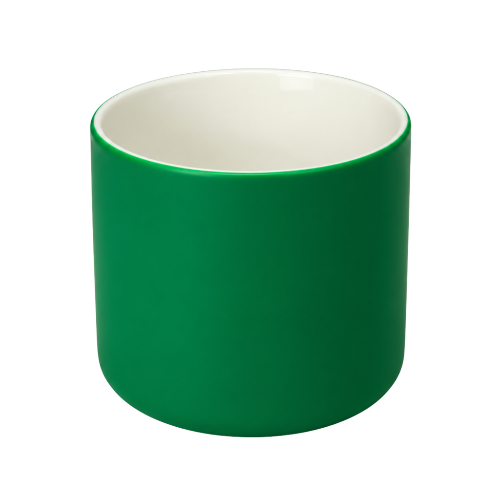TAZA, CERÁMICA, VERDE, 16 oz, SOFT TOUCH TROLL INTERIOR BLANCO.