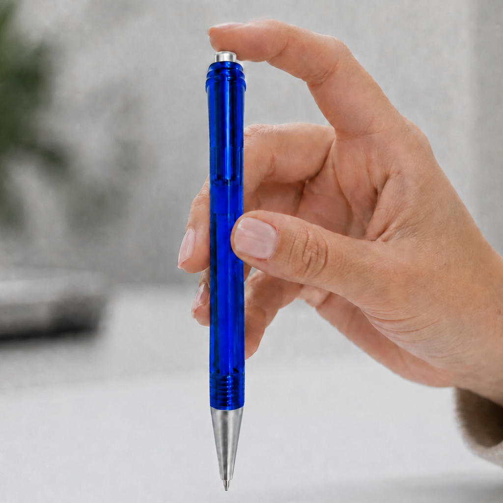 lapiceros, plástico, azul reflex, 14 centimetros, cristal,