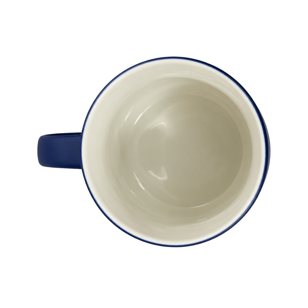 TAZA, CERÁMICA, AZUL OSCURO, 16 oz, SOFT TOUCH TROLL INTERIOR BLANCO